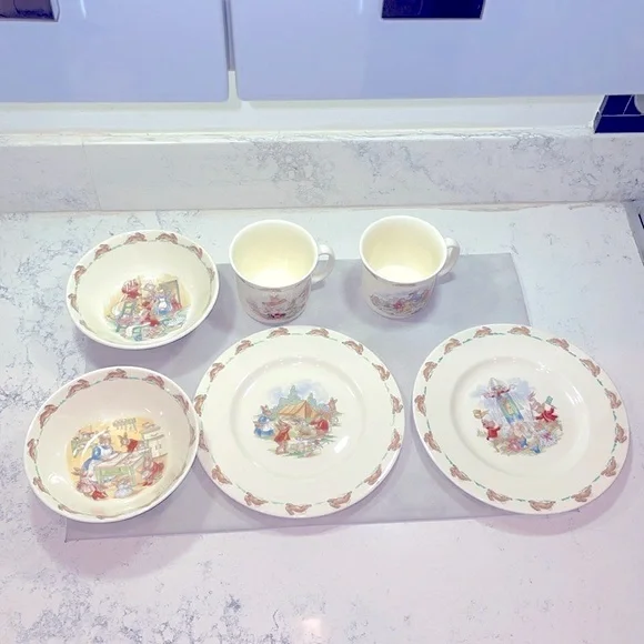 Royal Doulton Vintage China Piece Childrens' Plate Bowl Mug